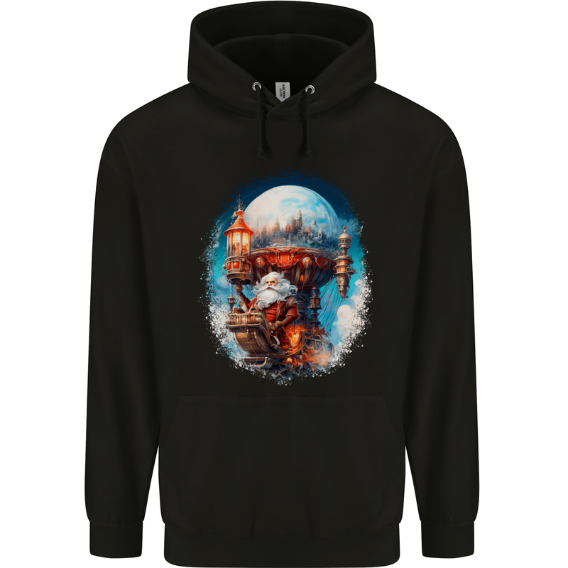 Fantasy Santa Clause Word Christmas Xmas Mens 80% Cotton Hoodie Black