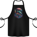 Fantasy Space Fish Cotton Apron 100% Organic Black