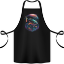 Fantasy Space Fish Cotton Apron 100% Organic Black