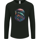 Fantasy Space Fish Mens Long Sleeve T-Shirt Black