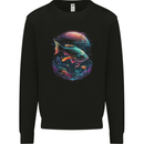Fantasy Space Fish Mens Sweatshirt Jumper Black