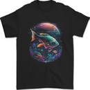 Fantasy Space Fish Mens T-Shirt 100% Cotton Black