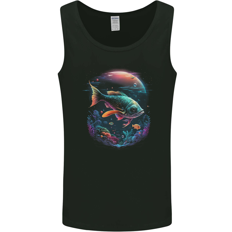 Fantasy Space Fish Mens Vest Tank Top Black