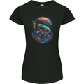 Fantasy Space Fish Womens Petite Cut T-Shirt Black