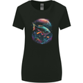 Fantasy Space Fish Womens Wider Cut T-Shirt Black