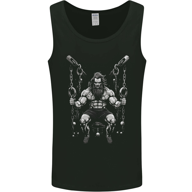 Fantasy Strong Man Gym Training Top Bodybuilder Mens Vest Tank Top Black