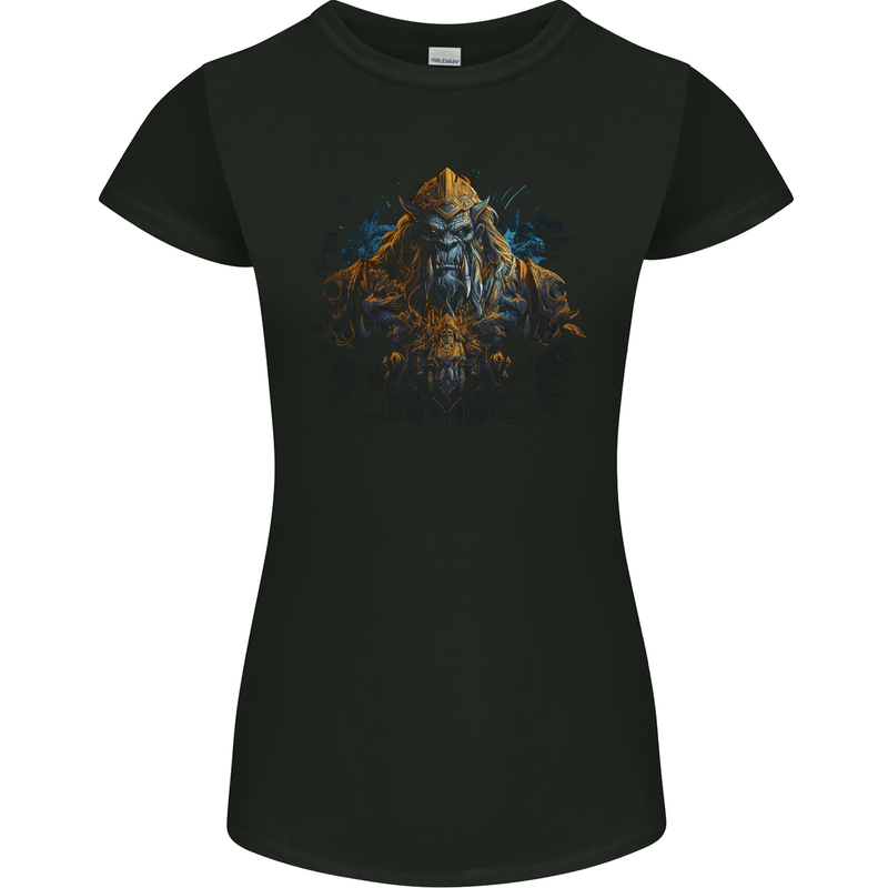 Fantasy Warrior Orc Goblin Orca Elf Troll Styx Womens Petite Cut T-Shirt Black