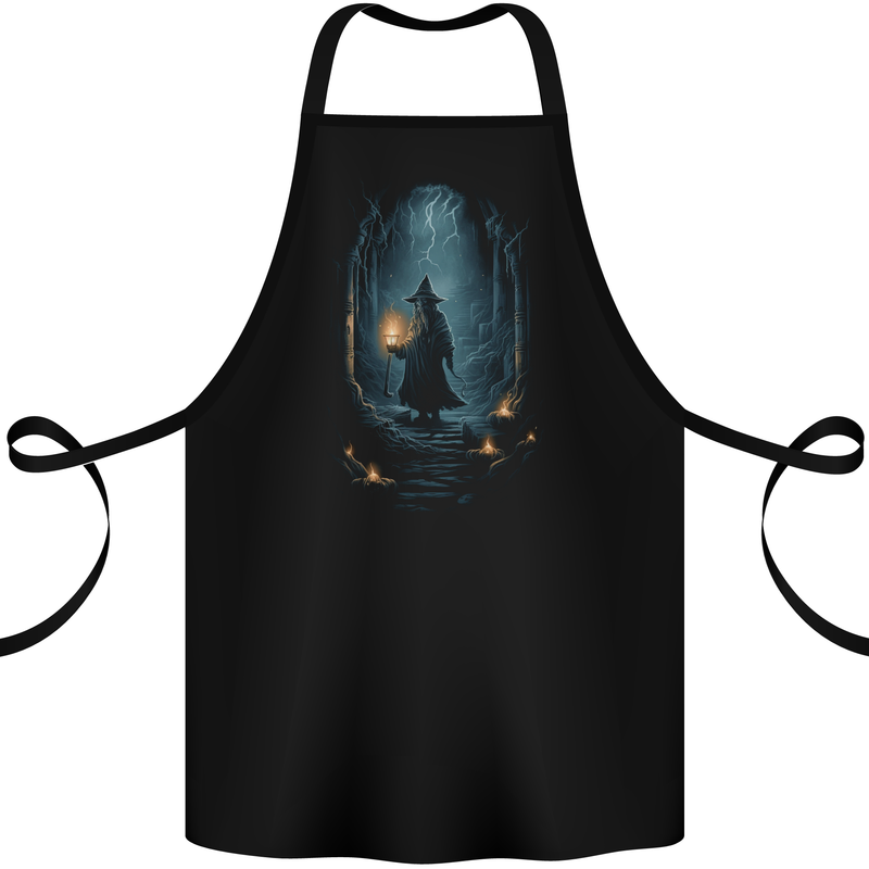 Fantasy Wizard Warlock 1 Cotton Apron 100% Organic Black