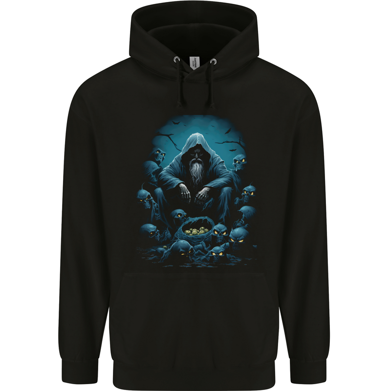 Fantasy Wizard Warlock 2 Childrens Kids Hoodie Black