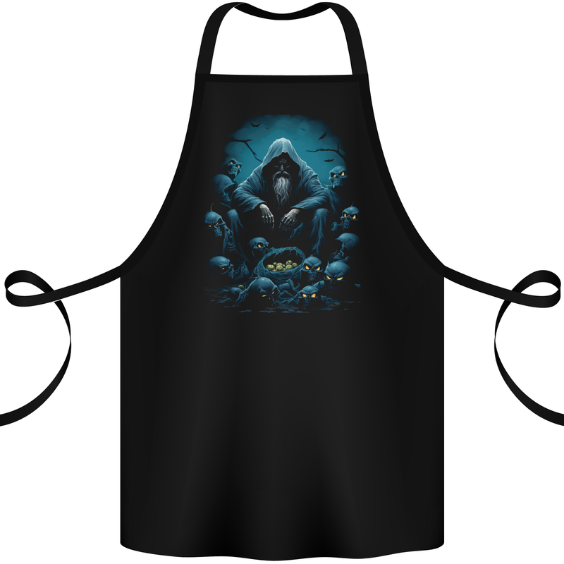 Fantasy Wizard Warlock 2 Cotton Apron 100% Organic Black