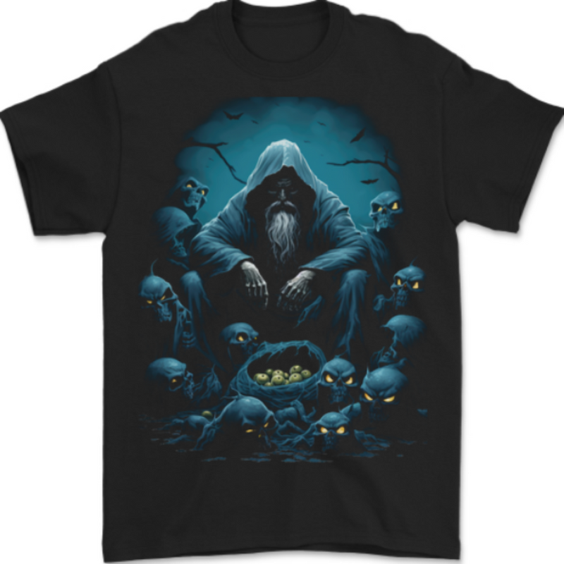 Fantasy Wizard Warlock 2 Mens T-Shirt 100% Cotton BLACK
