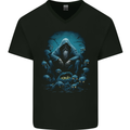 Fantasy Wizard Warlock 2 Mens V-Neck Cotton T-Shirt Black