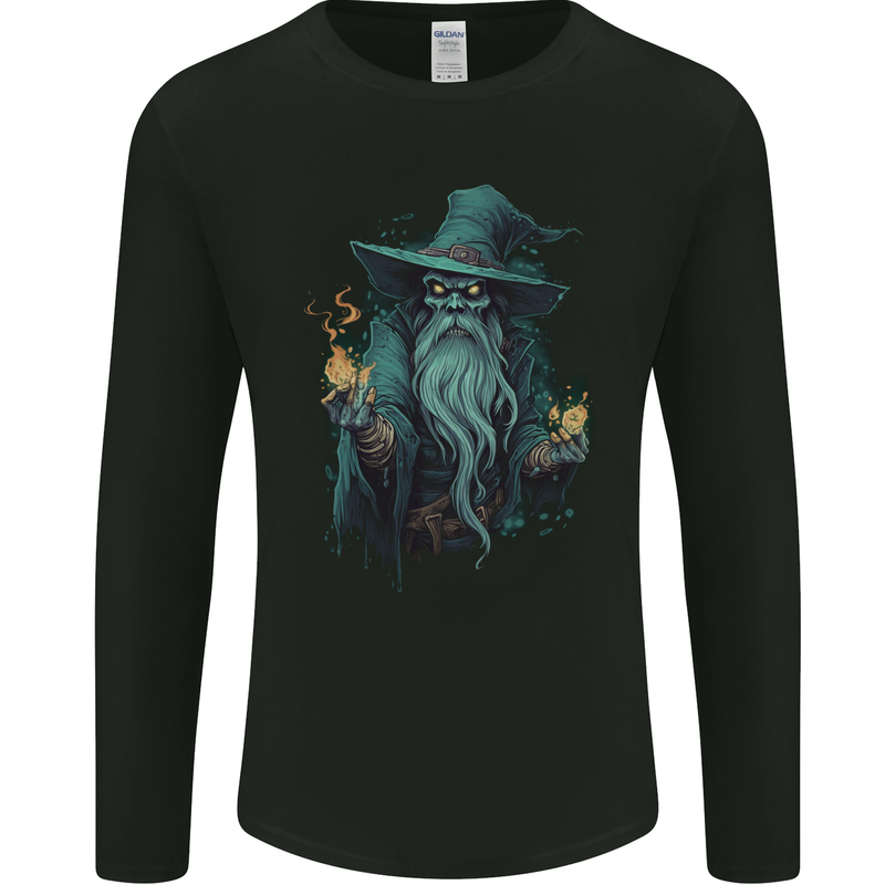 Fantasy Wizard Warlock 3 Mens Long Sleeve T-Shirt Black