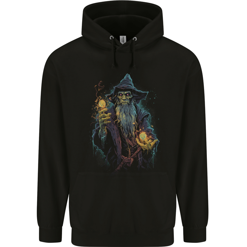 Fantasy Wizard Warlock 4 Mens 80% Cotton Hoodie Black