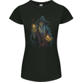 Fantasy Wizard Warlock 4 Womens Petite Cut T-Shirt Black