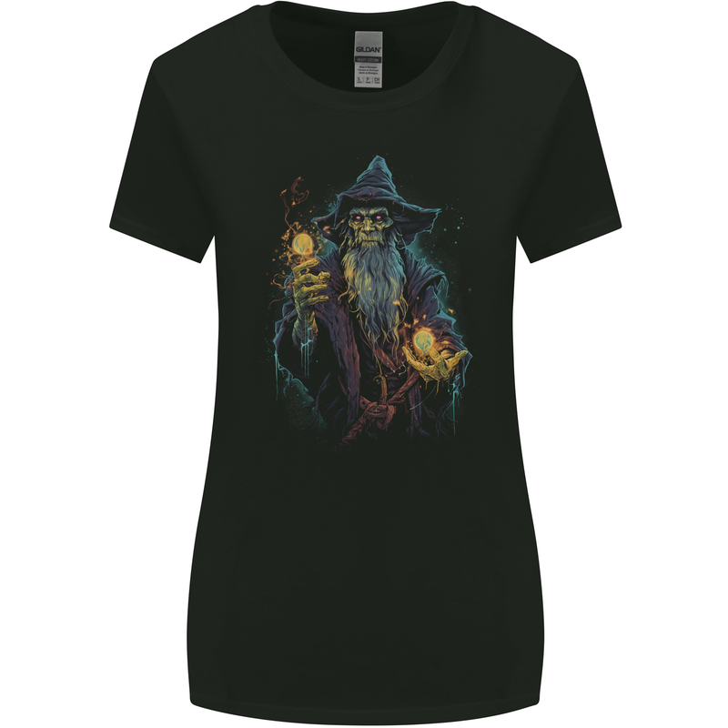Fantasy Wizard Warlock 4 Womens Wider Cut T-Shirt Black