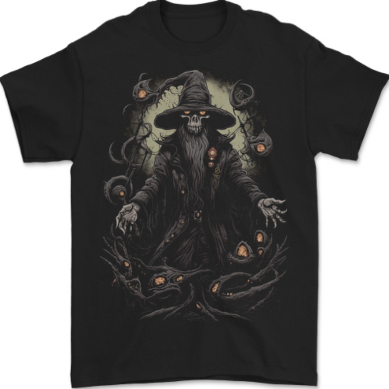 Fantasy Wizard Warlock 5 Mens T-Shirt 100% Cotton BLACK