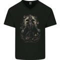 Fantasy Wizard Warlock 5 Mens V-Neck Cotton T-Shirt Black