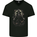 Fantasy Wizard Warlock 5 Mens V-Neck Cotton T-Shirt Black