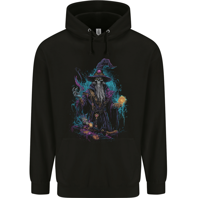 Fantasy Wizard Warlock 6 Childrens Kids Hoodie Black