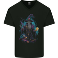 Fantasy Wizard Warlock 6 Mens V-Neck Cotton T-Shirt Black