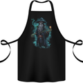 Fantasy Wizard Warlock Skull Cotton Apron 100% Organic Black