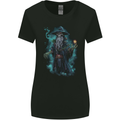 Fantasy Wizard Warlock Skull Womens Wider Cut T-Shirt Black