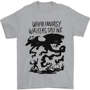 Fantasy Writer Author Novelist Dragons Mens T-Shirt 100% Cotton Sports Grey