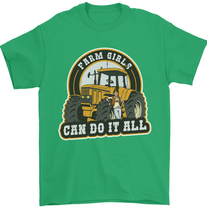 Farm Girls Can Do It All Funny Farming Mens T-Shirt 100% Cotton Irish Green