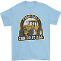 Farm Girls Can Do It All Funny Farming Mens T-Shirt 100% Cotton Light Blue