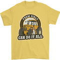 Farm Girls Can Do It All Funny Farming Mens T-Shirt 100% Cotton Yellow
