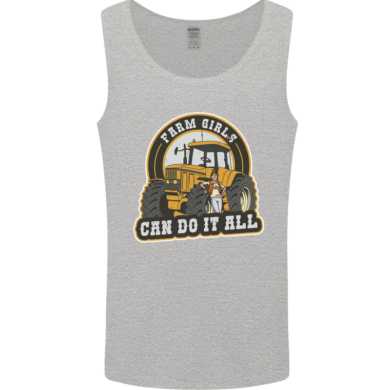Farm Girls Can Do It All Funny Farming Mens Vest Tank Top Sports Grey