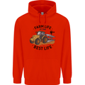 Farm Life is the Best Life Farming Farmer Childrens Kids Hoodie Bright Red