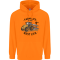 Farm Life is the Best Life Farming Farmer Childrens Kids Hoodie Orange