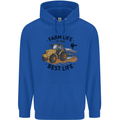 Farm Life is the Best Life Farming Farmer Childrens Kids Hoodie Royal Blue