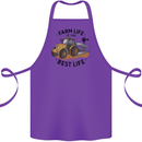 Farm Life is the Best Life Farming Farmer Cotton Apron 100% Organic Purple