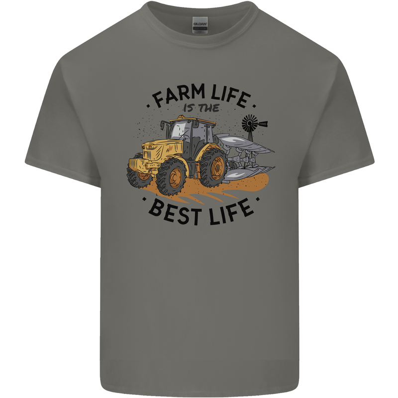 Farm Life is the Best Life Farming Farmer Kids T-Shirt Childrens Charcoal