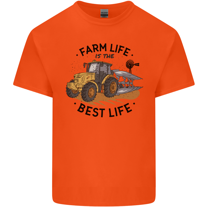Farm Life is the Best Life Farming Farmer Kids T-Shirt Childrens Orange