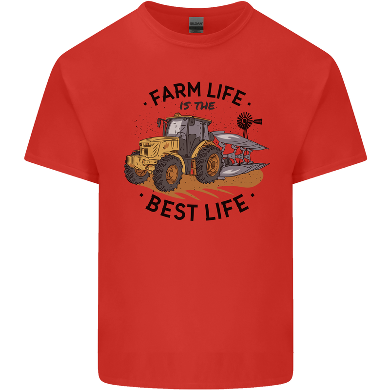 Farm Life is the Best Life Farming Farmer Kids T-Shirt Childrens Red