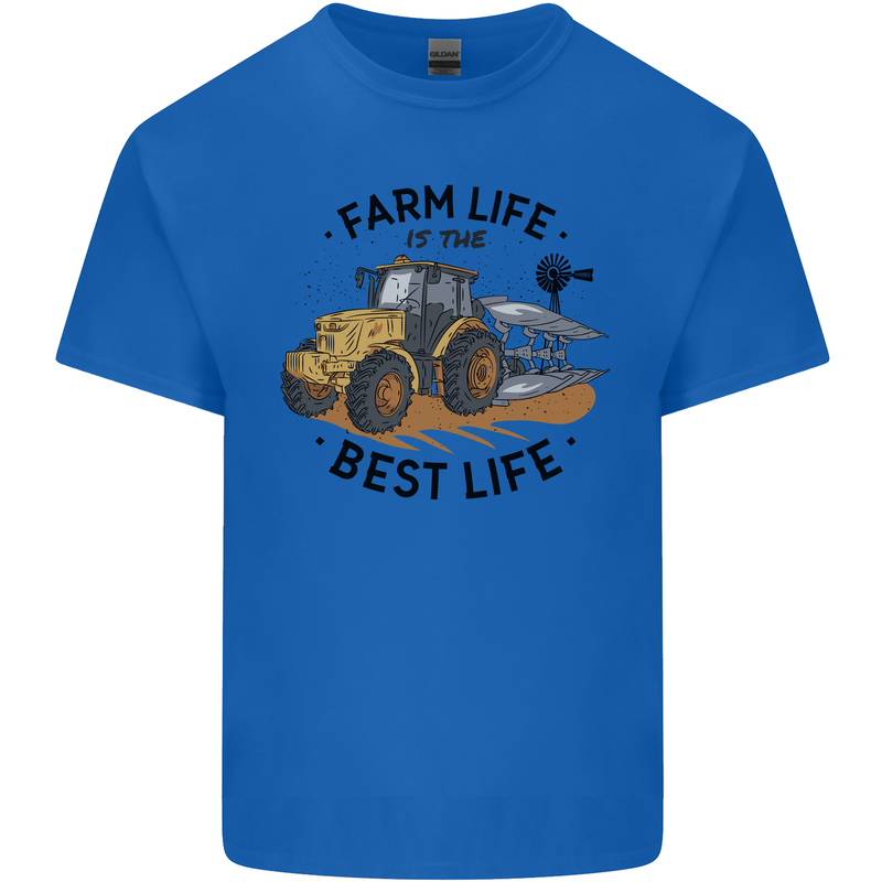 Farm Life is the Best Life Farming Farmer Kids T-Shirt Childrens Royal Blue