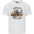 Farm Life is the Best Life Farming Farmer Kids T-Shirt Childrens White