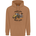 Farm Life is the Best Life Farming Farmer Mens 80% Cotton Hoodie Caramel Latte