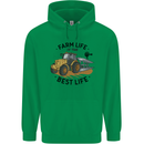 Farm Life is the Best Life Farming Farmer Mens 80% Cotton Hoodie Irish Green