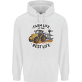 Farm Life is the Best Life Farming Farmer Mens 80% Cotton Hoodie White