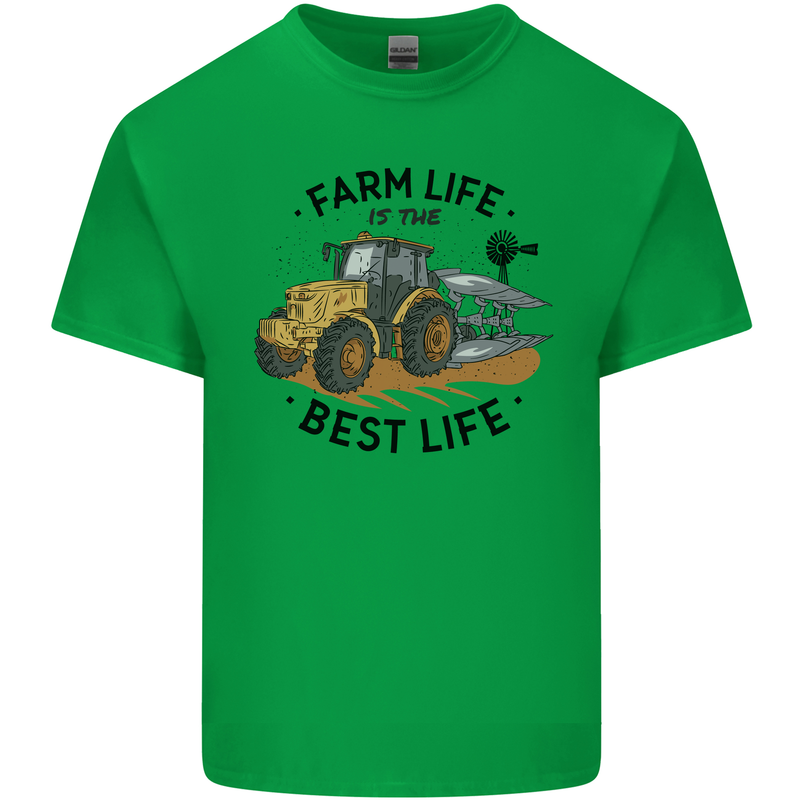 Farm Life is the Best Life Farming Farmer Mens Cotton T-Shirt Tee Top Irish Green