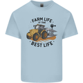 Farm Life is the Best Life Farming Farmer Mens Cotton T-Shirt Tee Top Light Blue