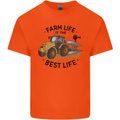 Farm Life is the Best Life Farming Farmer Mens Cotton T-Shirt Tee Top Orange