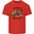 Farm Life is the Best Life Farming Farmer Mens Cotton T-Shirt Tee Top Red