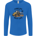 Farm Life is the Best Life Farming Farmer Mens Long Sleeve T-Shirt Royal Blue