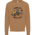 Farm Life is the Best Life Farming Farmer Mens Sweatshirt Jumper Caramel Latte